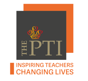 PTI Logo with Strapline - Orange and Grey - white border